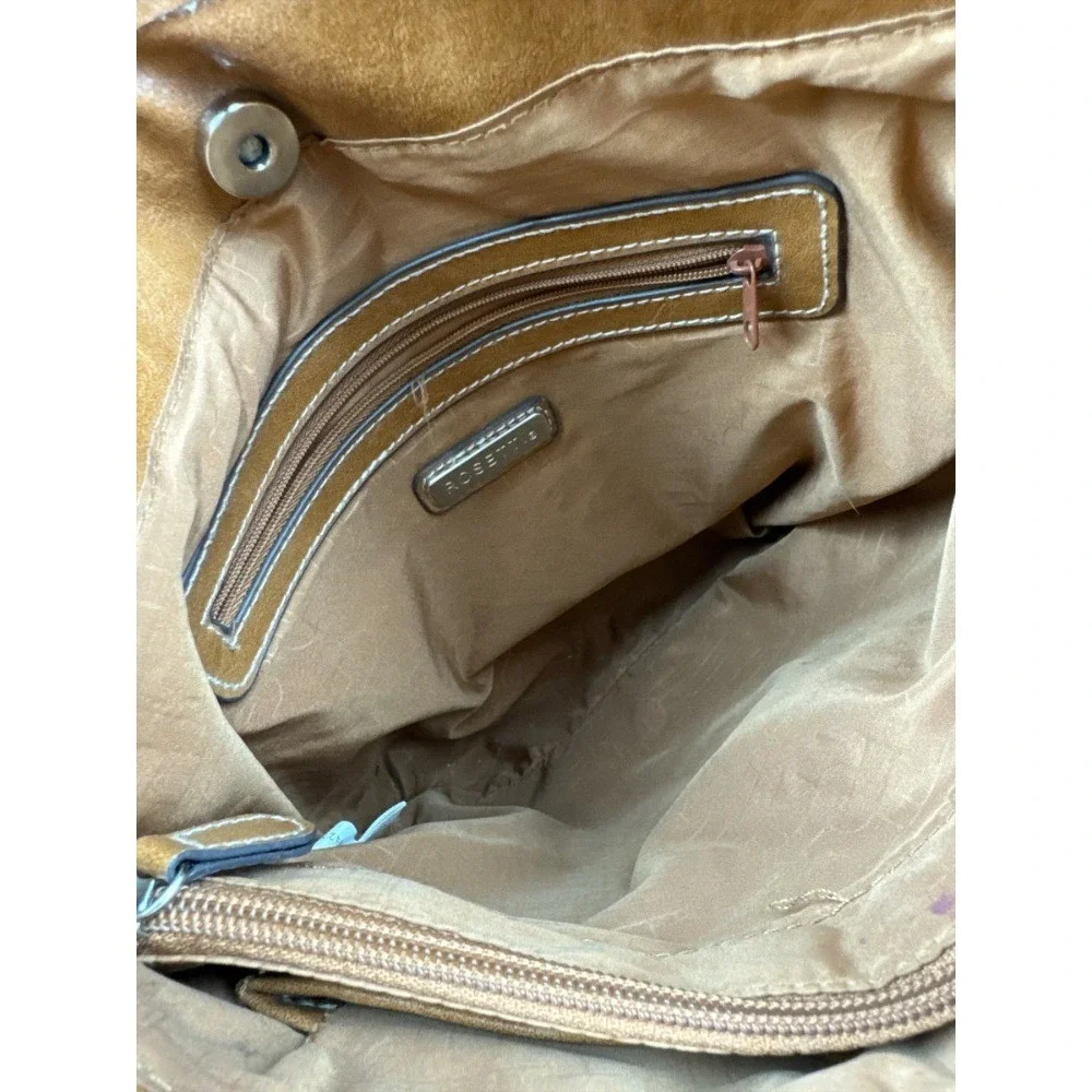 Rosetti Tip Top Brown Sugar Vegan Leather Hobo Shoulder Bag Purse Pockets Boho